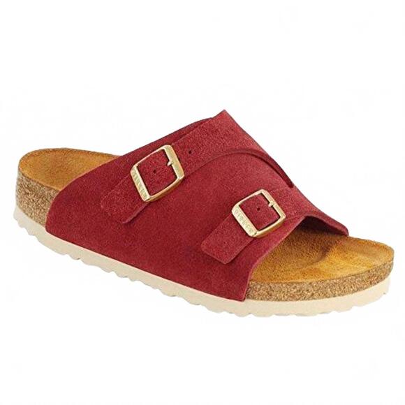 Birkenstock Unisex Sandal Zurich Suede Narrow Red  45 EU Men's 12 Women's 14 - Picture 1 of 6